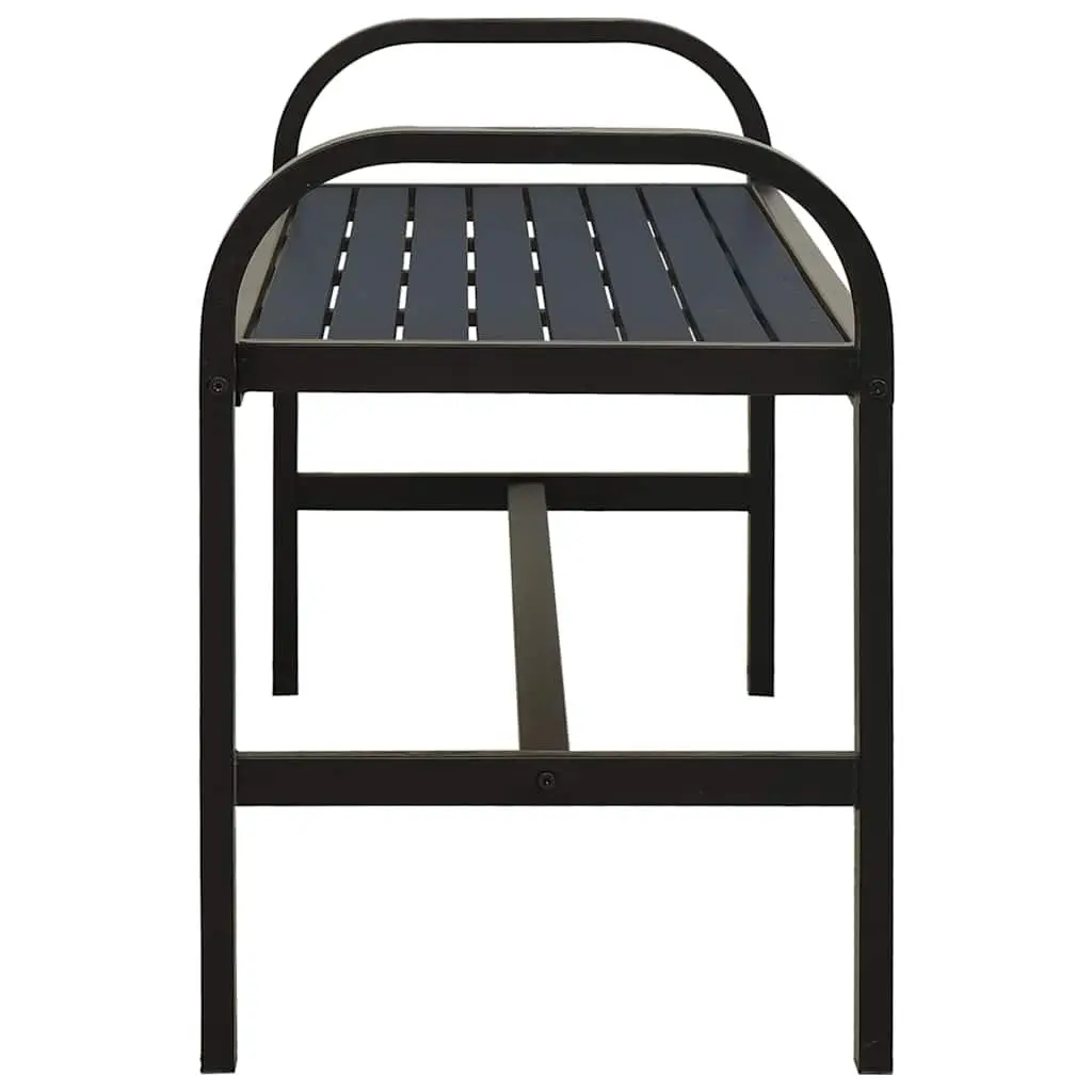 Outdoor Garden Bench Weather-Resistant Steel WPC 124.5cm Black