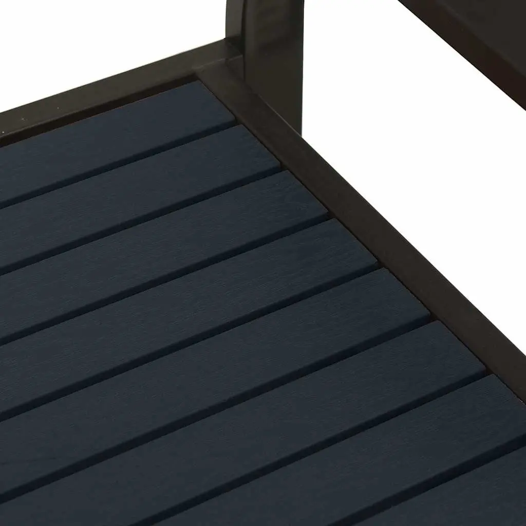 Outdoor Garden Bench Weather-Resistant Steel WPC 124.5cm Black
