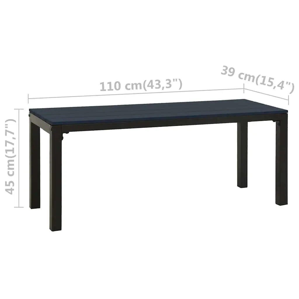 Outdoor Garden Bench in Black Steel