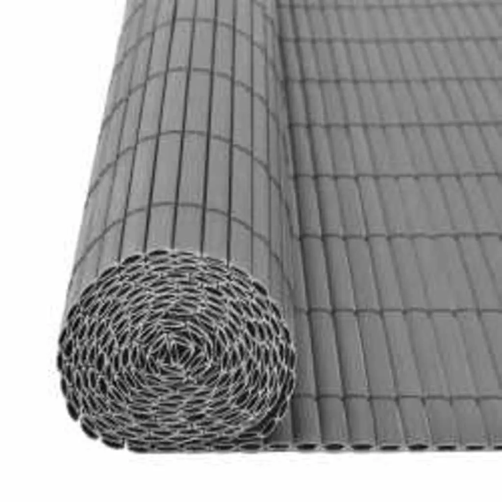 Garden Fence Panel Double-Sided Decorative 90x400 cm Grey