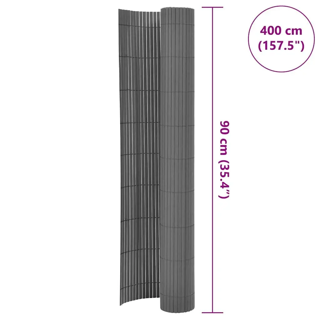 Garden Fence Panel Double-Sided Decorative 90x400 cm Grey