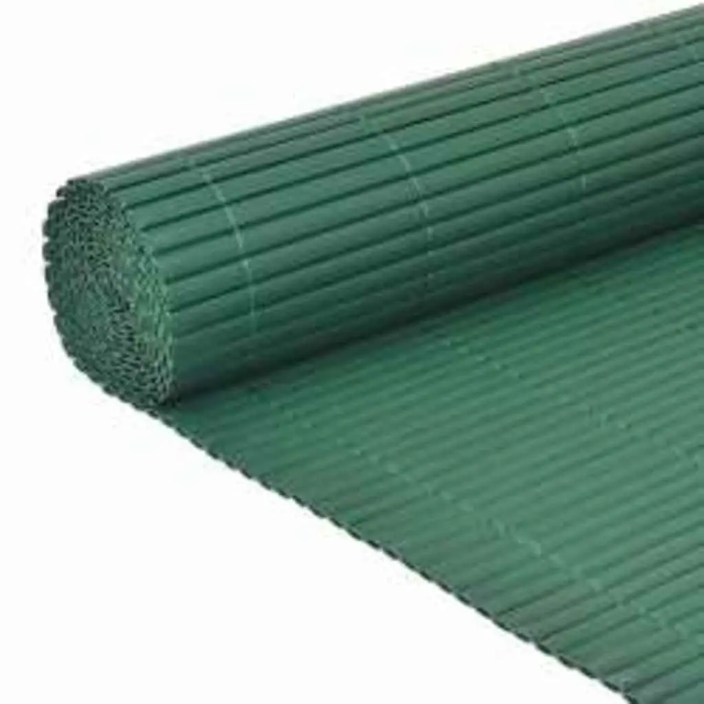 Double-Sided Garden Fence Panel Weather-Resistant PVC 110x400cm Green