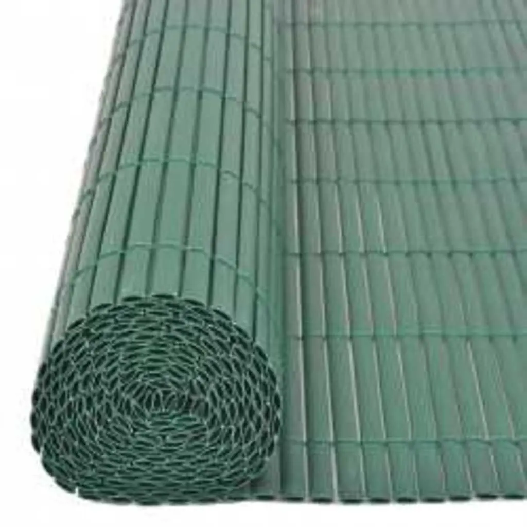 Double-Sided Garden Fence Panel Weather-Resistant PVC 110x400cm Green