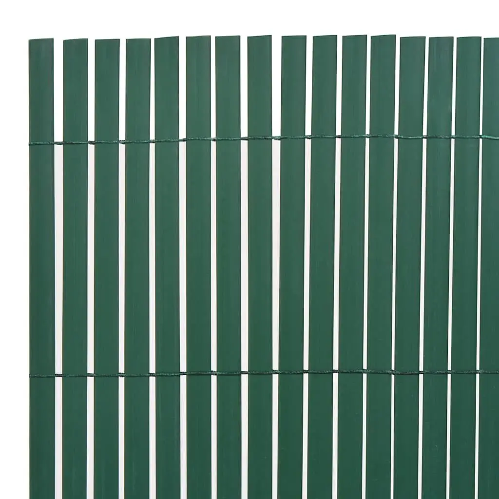 Double-Sided Garden Fence Panel Weather-Resistant PVC 110x400cm Green