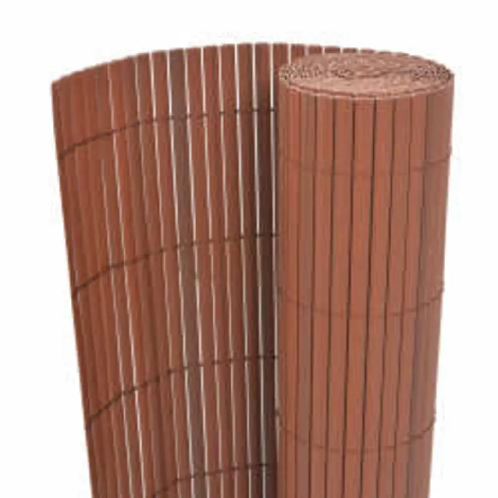 Double-Sided Garden Fence Panel Brown 110x400 cm
