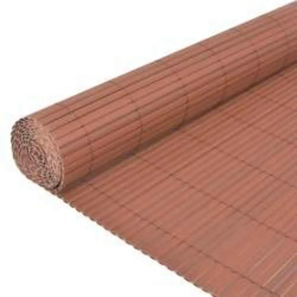 Double-Sided Garden Fence Panel Brown 110x400 cm