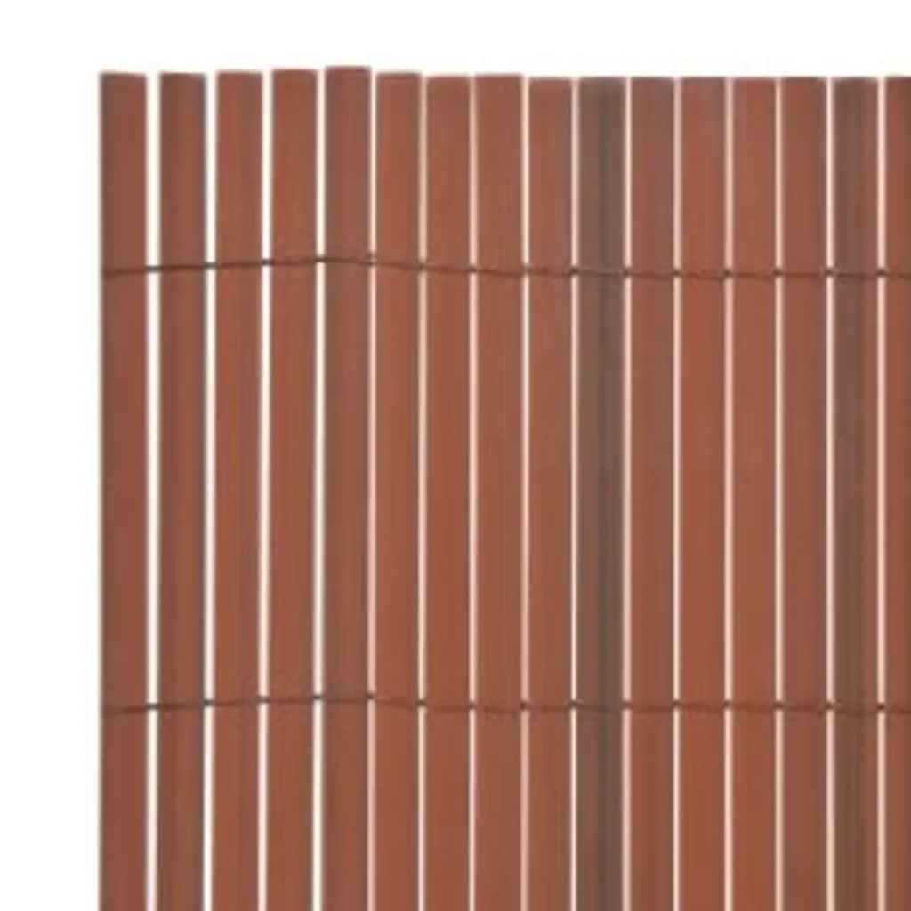 Double-Sided Garden Fence Panel Brown 110x400 cm