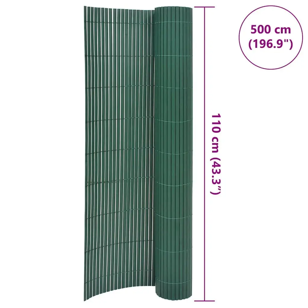 Double-Sided Garden Fence Panel Green 110x500 cm