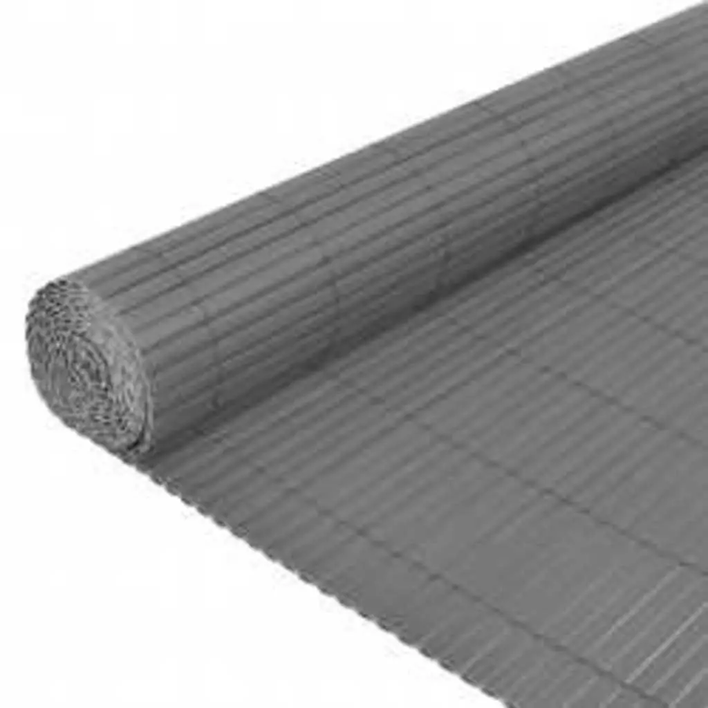 Garden Fence Panel Double-Sided Decorative Barrier 110x500cm Grey Weather Resistant PVC