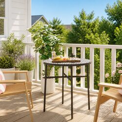 Enjoy Your Outdoors with a 45cm Round Tea Table in Black