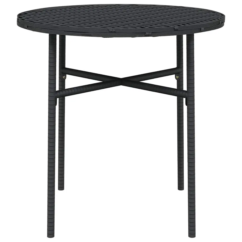 Round Tea Table 45cm Black Poly Rattan Outdoor Garden Patio Furniture
