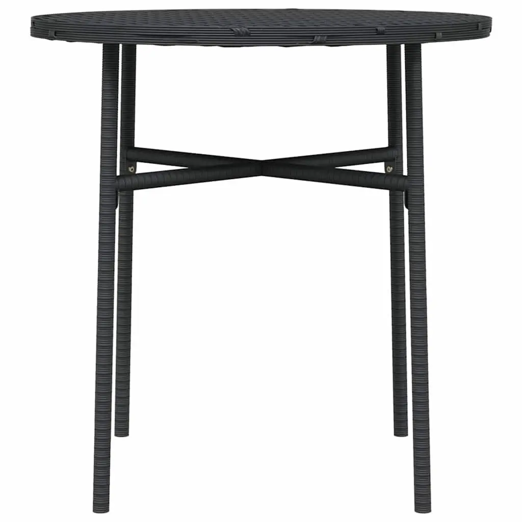 Round Tea Table 45cm Black Poly Rattan Outdoor Garden Patio Furniture