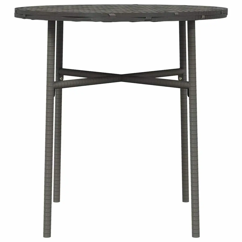 Outdoor Tea Table Round Grey Poly Rattan Garden Patio Furniture Weather