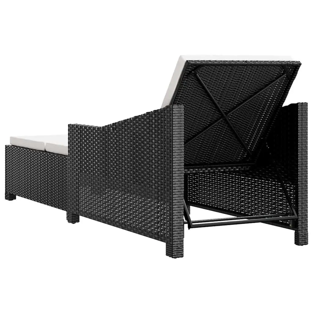 Sun Lounger Adjustable Backrest Outdoor Patio Garden Recliner with Cushion
