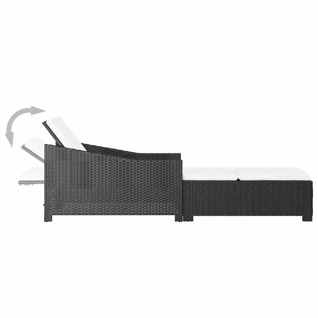 Sun Lounger Adjustable Backrest Outdoor Patio Garden Recliner with Cushion