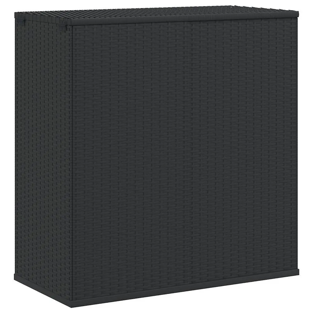 Outdoor Cushion Storage Box Weather-resistant PE Rattan Steel Frame Black 100x49x103.5cm