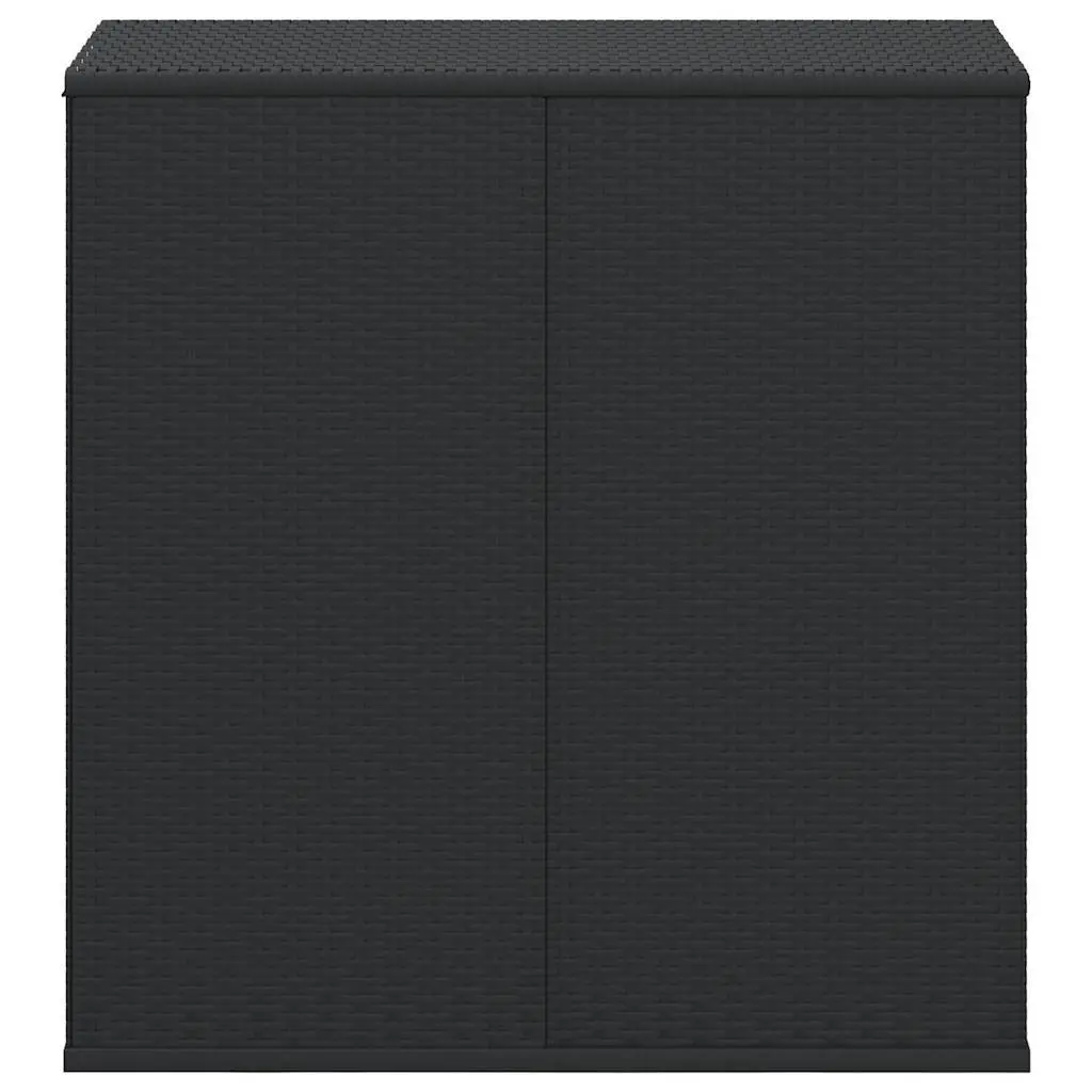 Outdoor Cushion Storage Box Weather-resistant PE Rattan Steel Frame Black 100x49x103.5cm