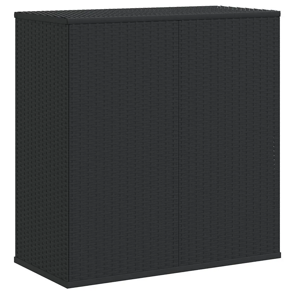 Outdoor Cushion Storage Box Weather-resistant PE Rattan Steel Frame Black 100x49x103.5cm