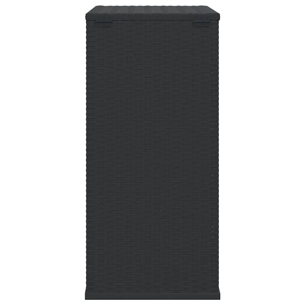 Outdoor Cushion Storage Box Weather-resistant PE Rattan Steel Frame Black 100x49x103.5cm