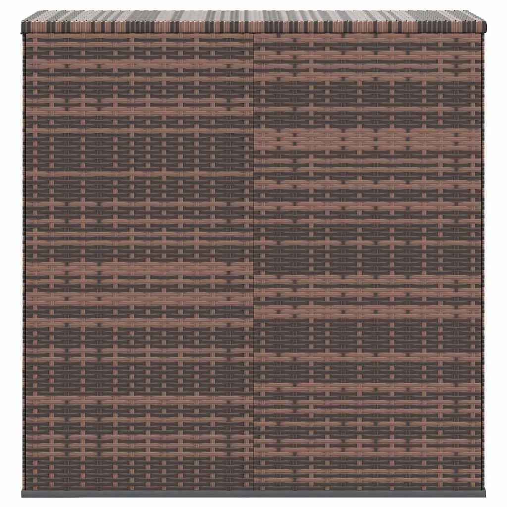 Garden Storage Box PE Rattan Outdoor Cushion Chest Brown Steel Frame