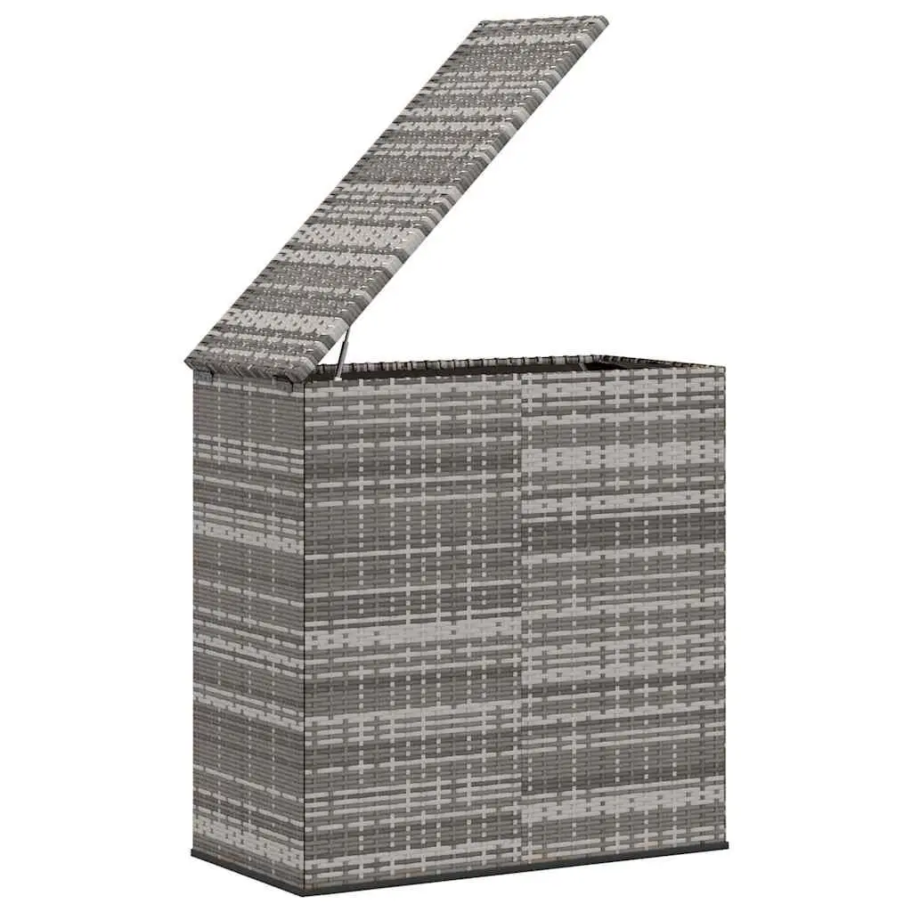 Garden Storage Cushion Box PE Rattan Weather Resistant 100x49x103.5cm Grey