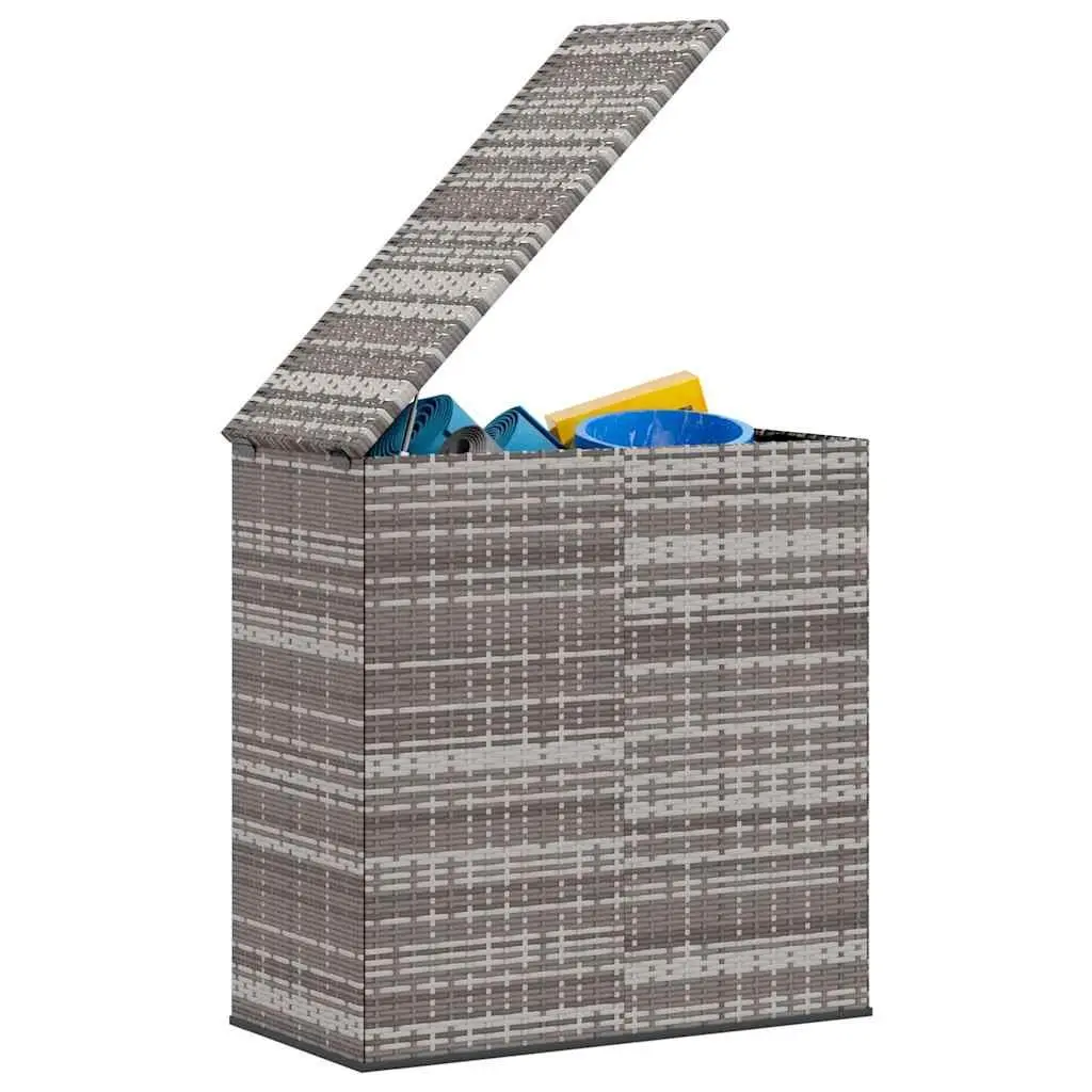 Garden Storage Cushion Box PE Rattan Weather Resistant 100x49x103.5cm Grey