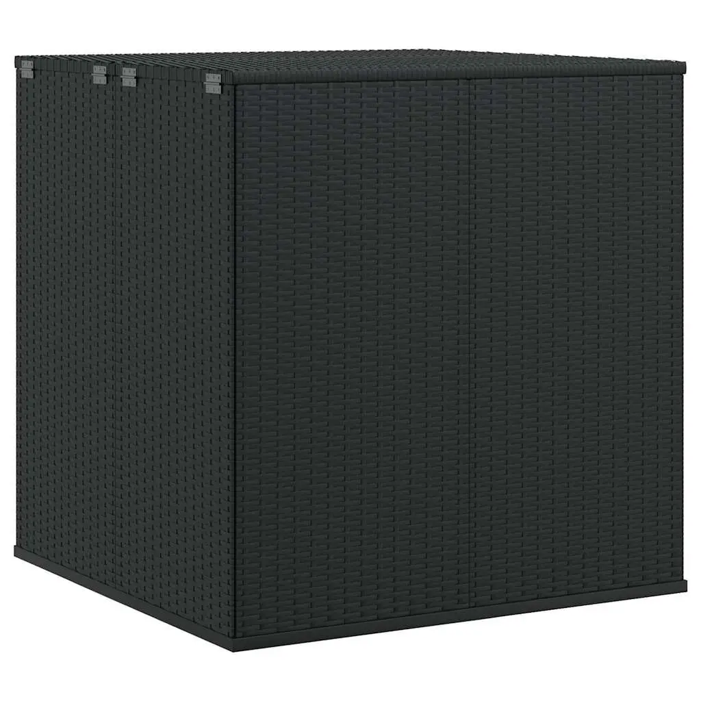 Outdoor Storage Box Weather-Resistant PE Rattan Garden Cushion Chest Black 100 x 97.5 x 104 cm