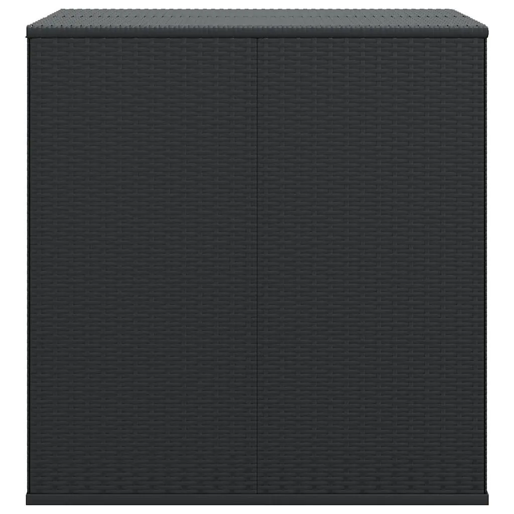 Outdoor Storage Box Weather-Resistant PE Rattan Garden Cushion Chest Black 100 x 97.5 x 104 cm