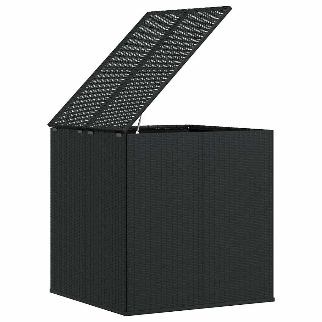 Outdoor Storage Box Weather-Resistant PE Rattan Garden Cushion Chest Black 100 x 97.5 x 104 cm