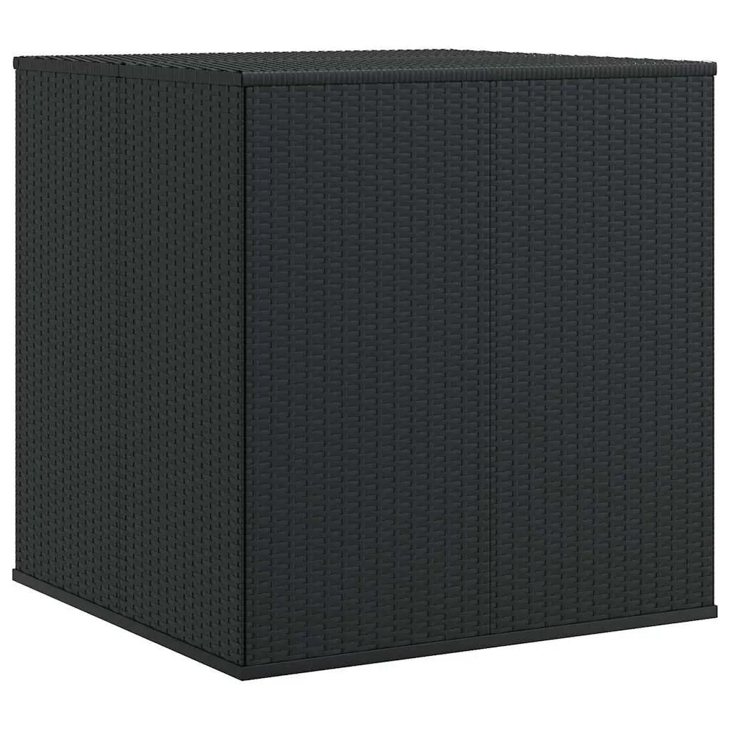Outdoor Storage Box Weather-Resistant PE Rattan Garden Cushion Chest Black 100 x 97.5 x 104 cm