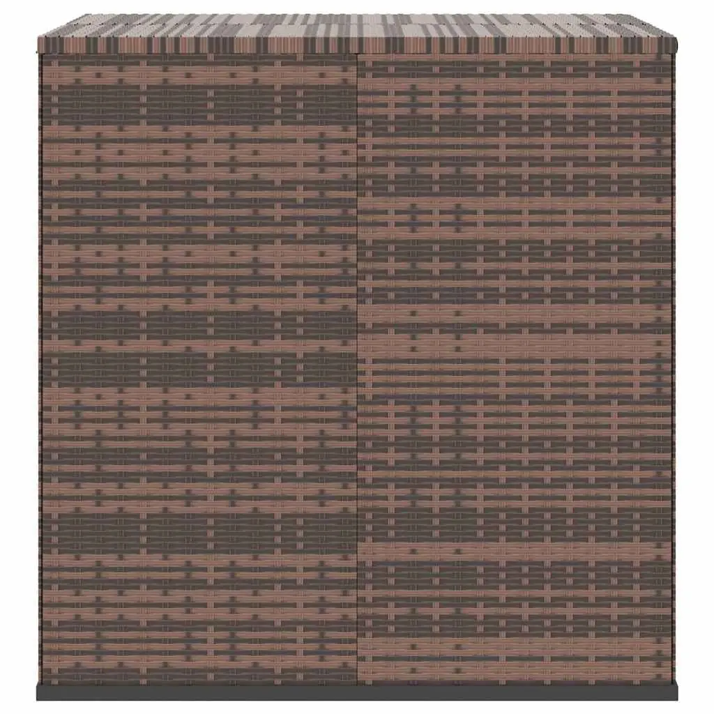 Garden Storage Box PE Rattan Outdoor Cushion Chest Brown 100x97.5x104cm