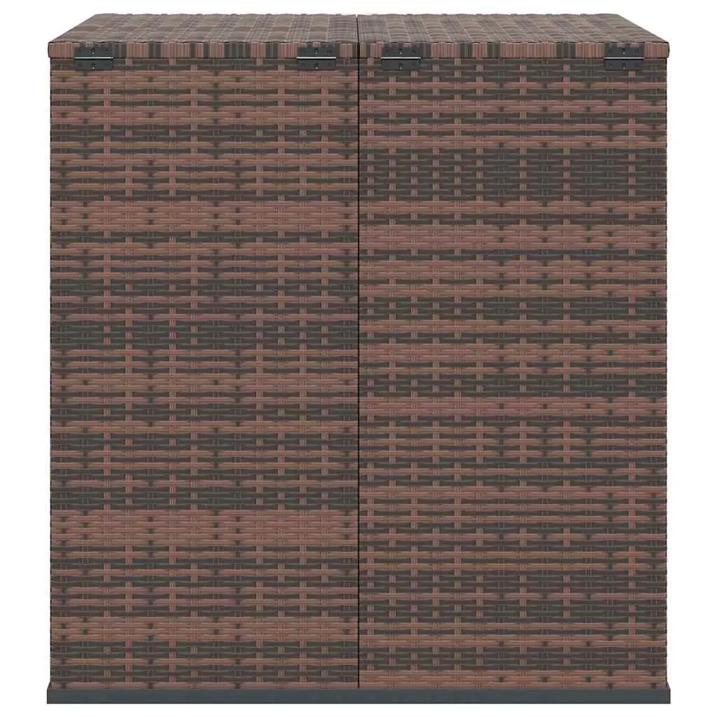 Garden Storage Box PE Rattan Outdoor Cushion Chest Brown 100x97.5x104cm