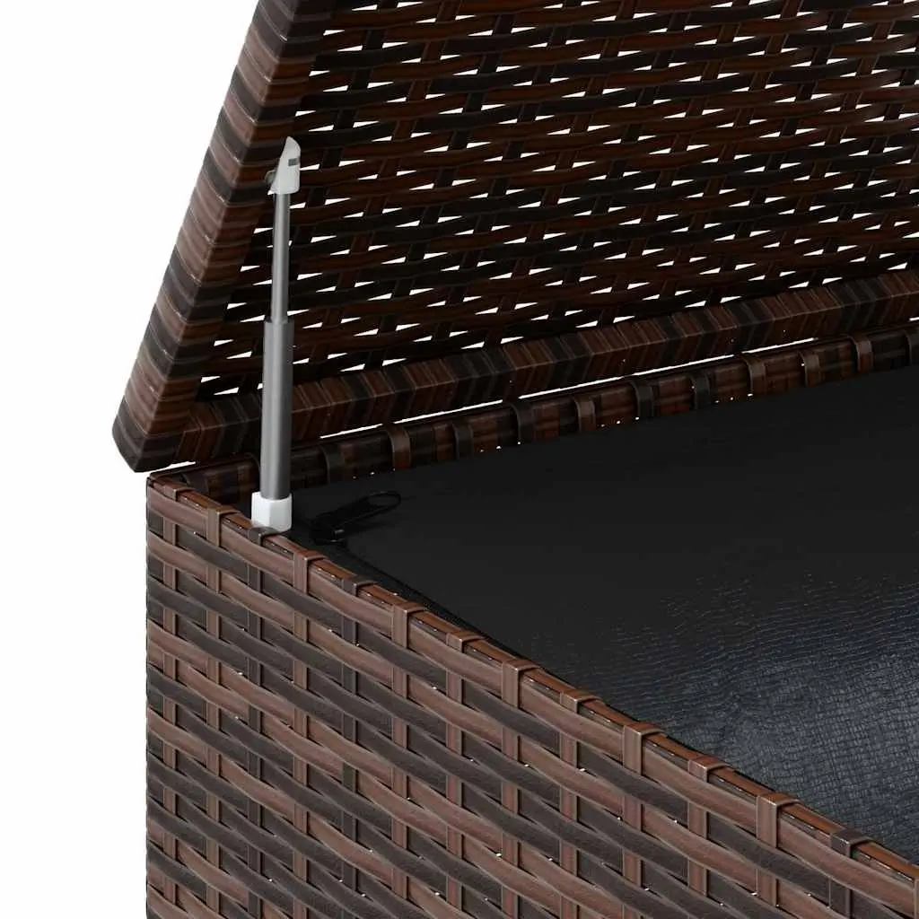 Garden Storage Box PE Rattan Outdoor Cushion Chest Brown 100x97.5x104cm