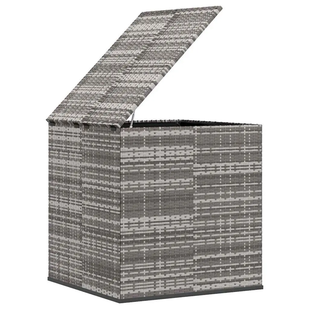 Garden Storage Box PE Rattan 100x97.5x104cm Outdoor Cushion Chest Grey