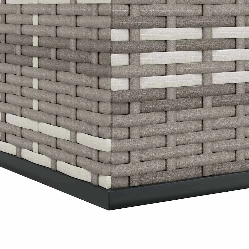Garden Storage Box PE Rattan 100x97.5x104cm Outdoor Cushion Chest Grey