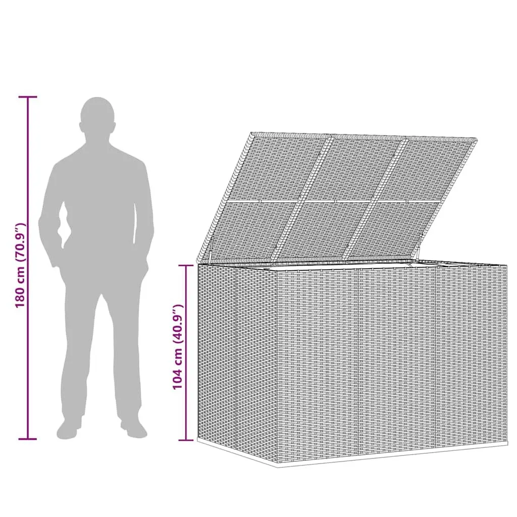 Garden Cushion Storage Box Weather-Resistant PE Rattan 145 x 100 x 103 cm Brown