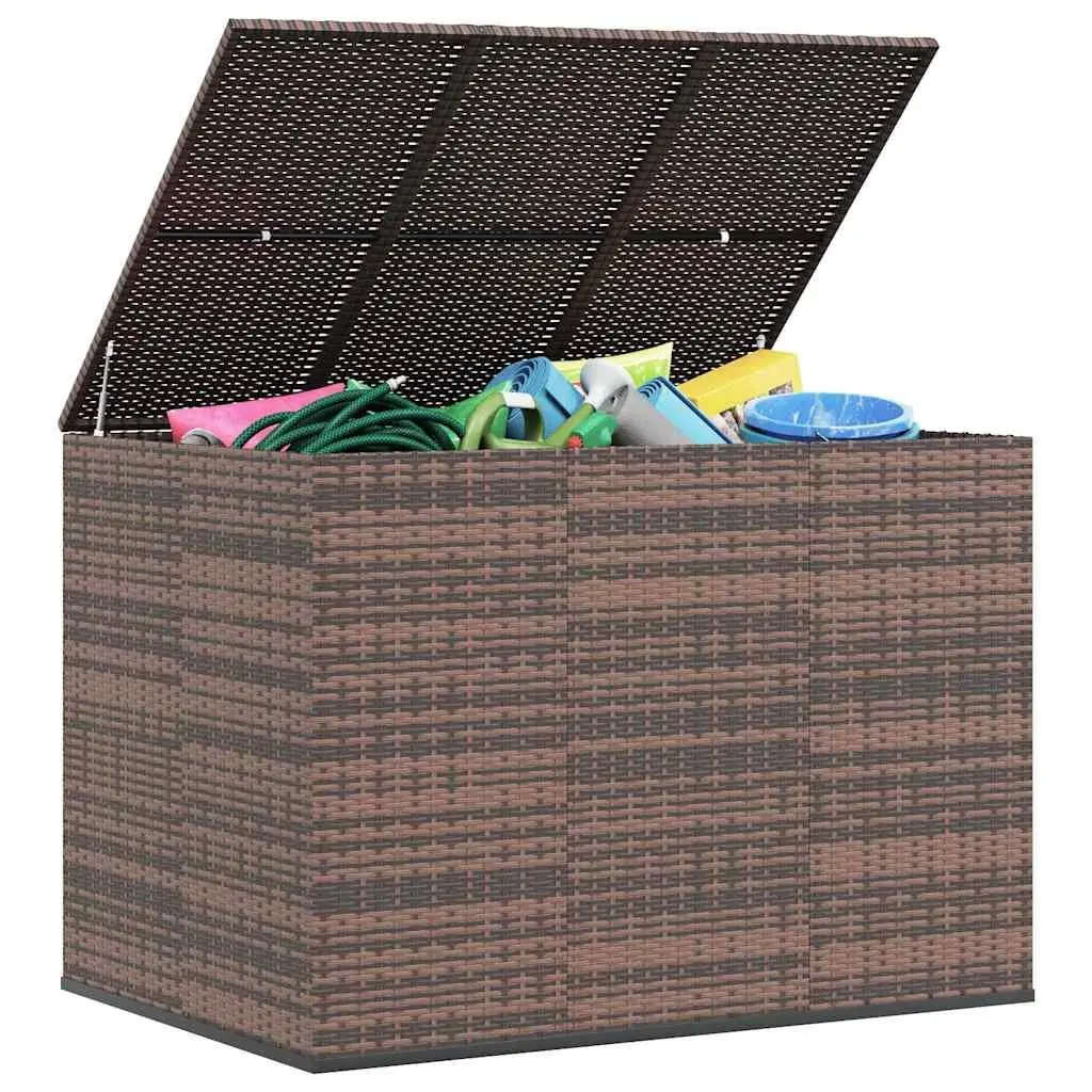 Garden Cushion Storage Box Weather-Resistant PE Rattan 145 x 100 x 103 cm Brown