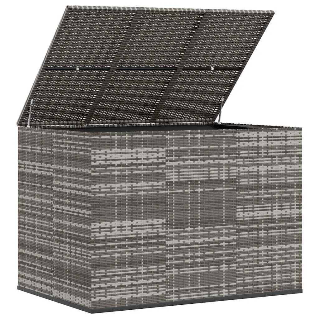 Garden Storage Box PE Rattan Weather Resistant 145x100x103cm Outdoor Cushion Chest Grey