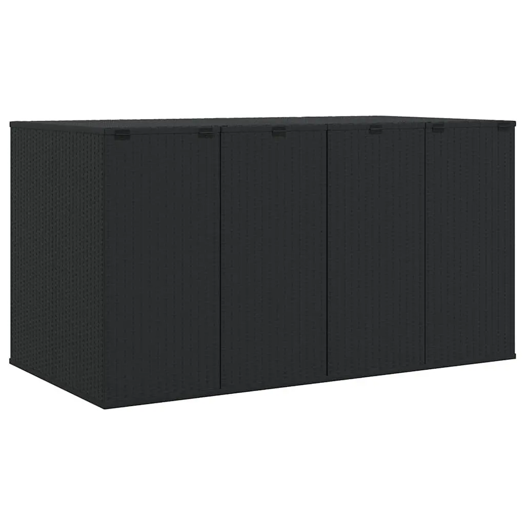 Cushion Storage Box Outdoor Indoor PE Rattan Weather Resistant 194cm x 100cm x 103cm Black