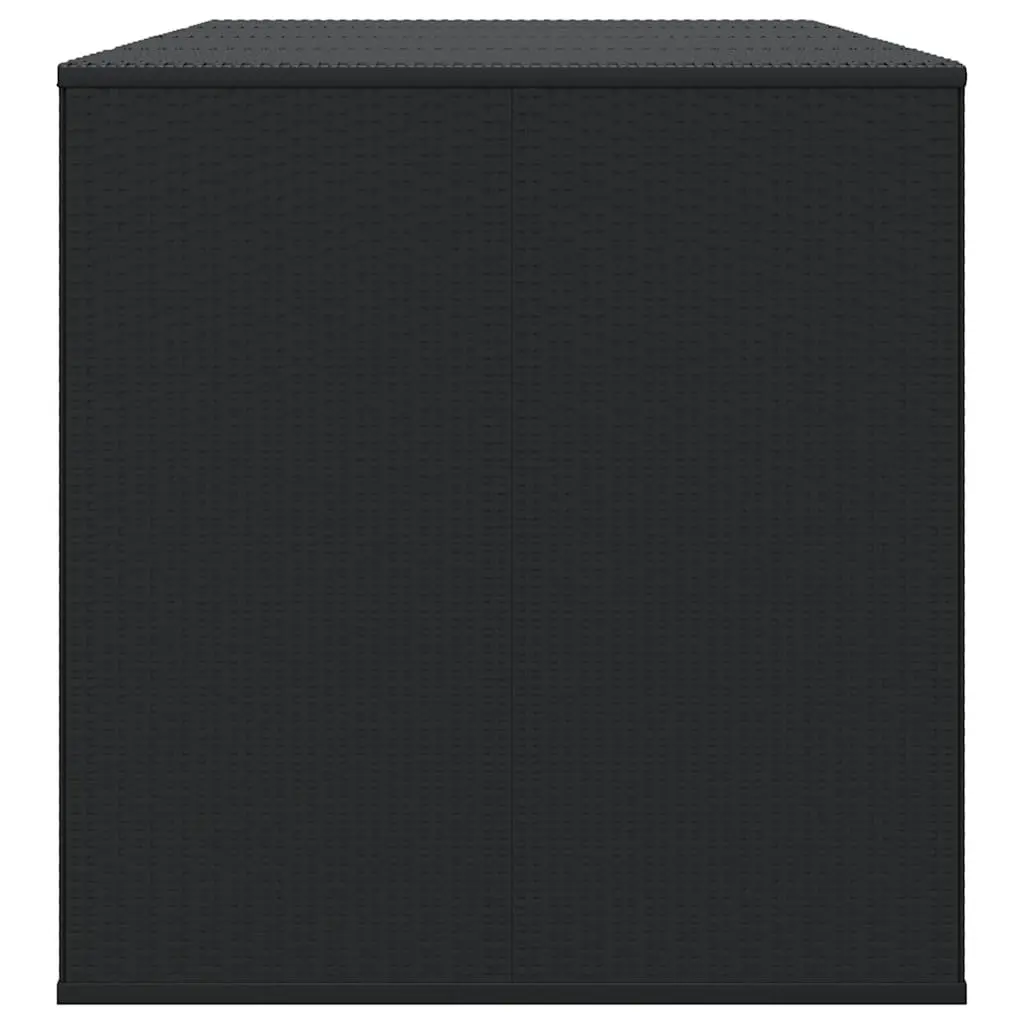 Cushion Storage Box Outdoor Indoor PE Rattan Weather Resistant 194cm x 100cm x 103cm Black