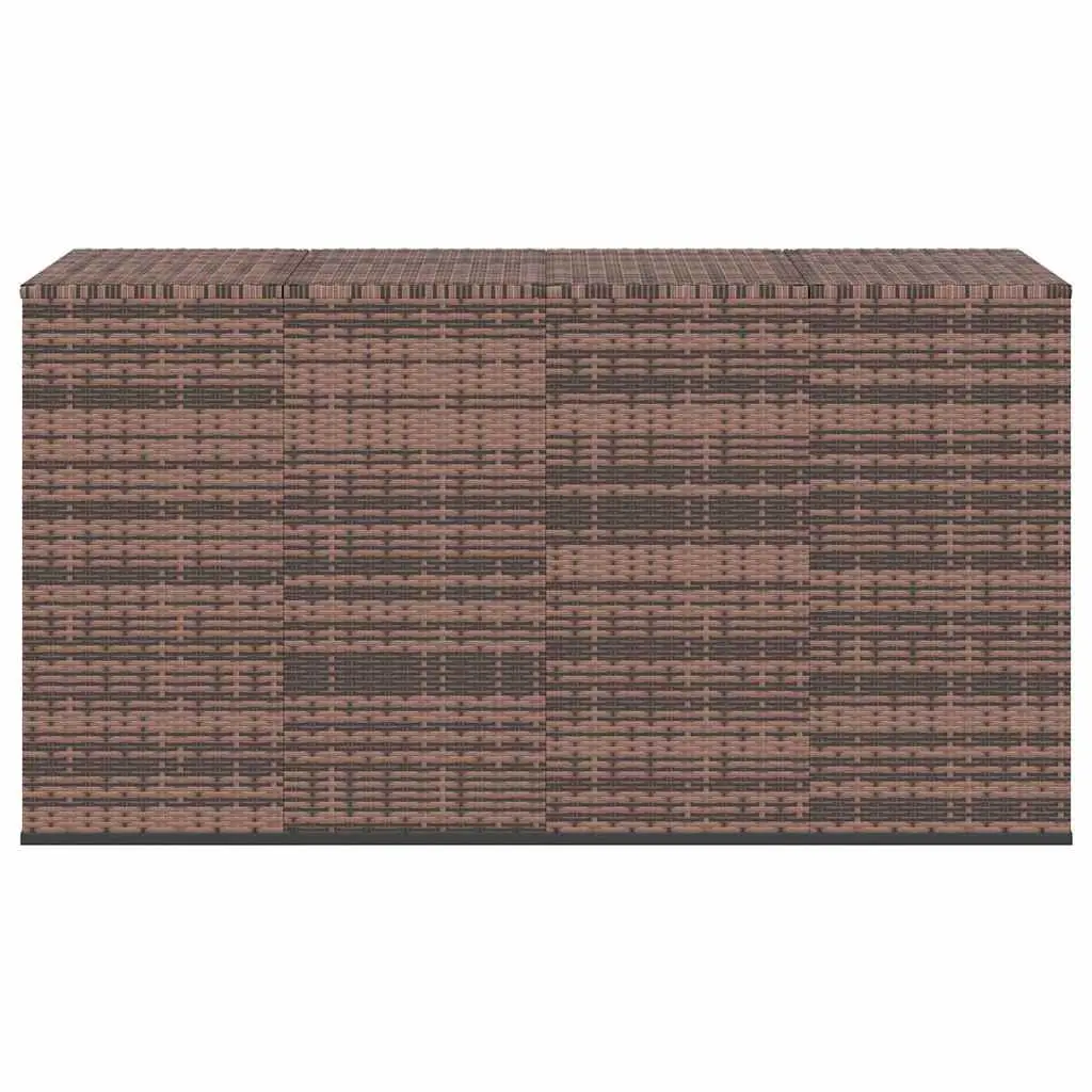 Garden Storage Box PE Rattan 194x100x103cm Brown Outdoor Cushion Chest
