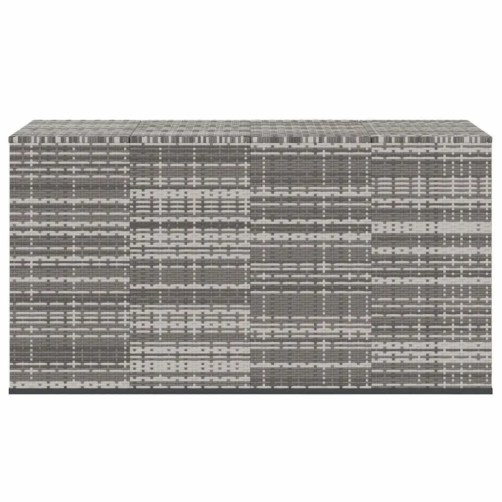 Garden Cushion Storage Box PE Rattan Grey 194x100x103cm Outdoor Furniture