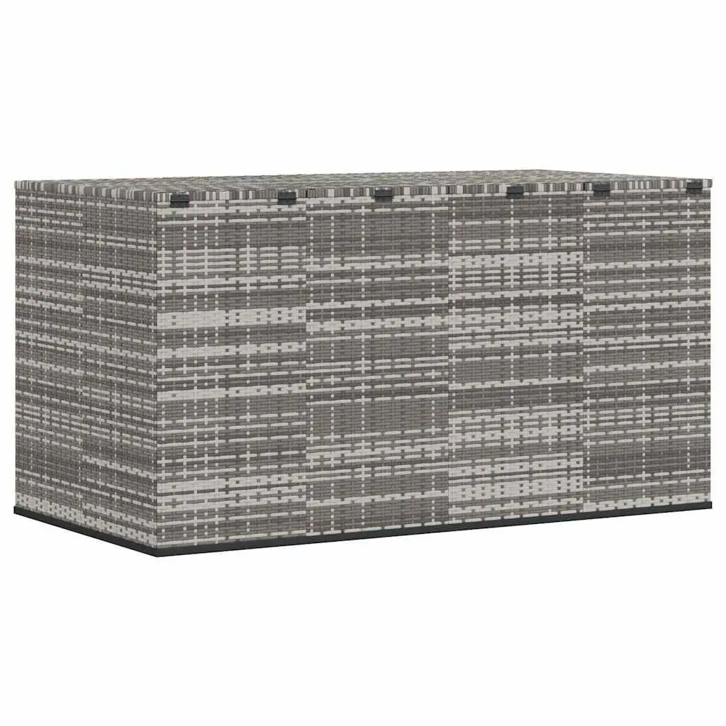 Garden Cushion Storage Box PE Rattan Grey 194x100x103cm Outdoor Furniture