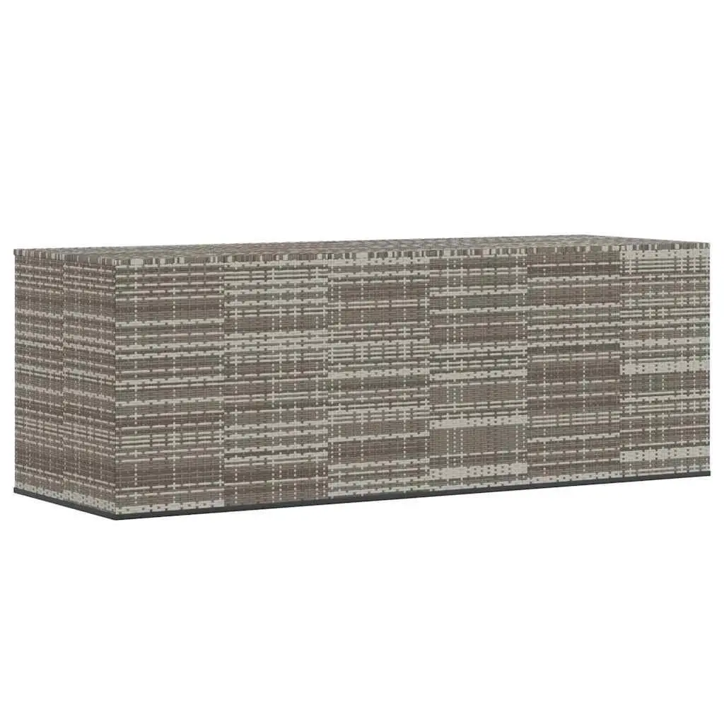 Garden Storage Box Weather-resistant PE Rattan Grey 291x100.5x104cm