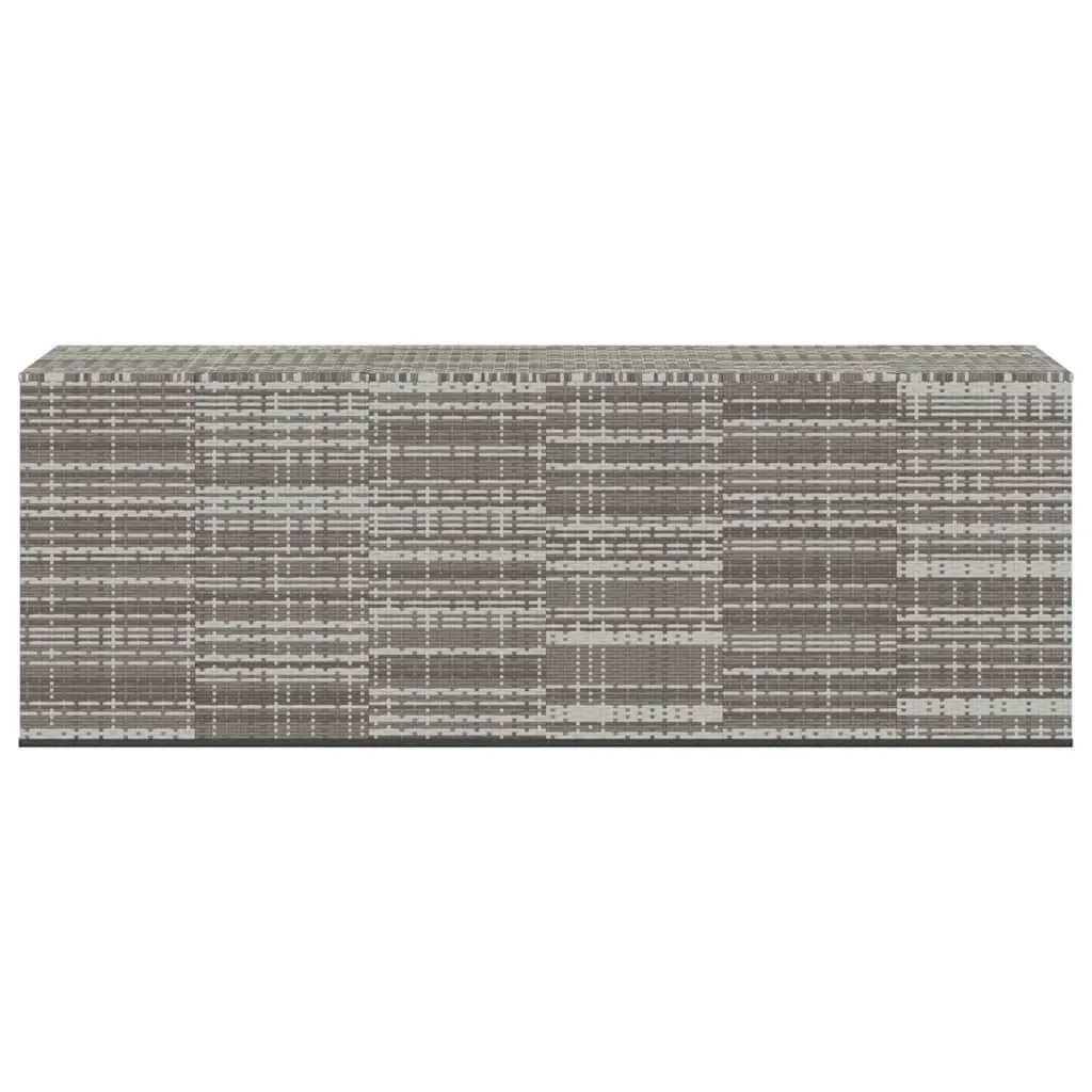 Garden Storage Box Weather-resistant PE Rattan Grey 291x100.5x104cm