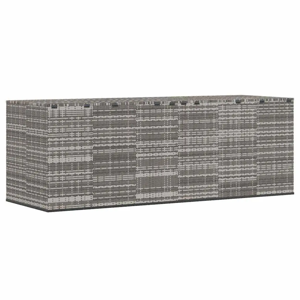 Garden Storage Box Weather-resistant PE Rattan Grey 291x100.5x104cm