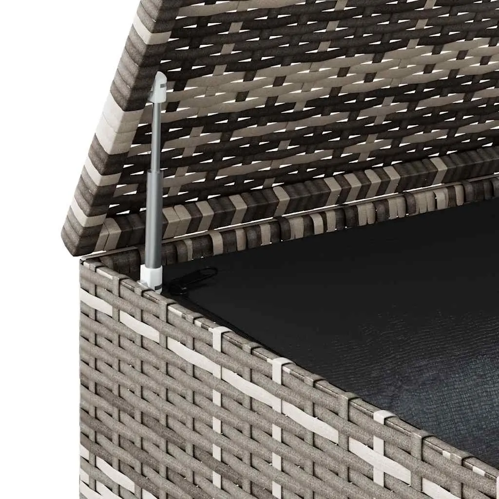 Garden Storage Box Weather-resistant PE Rattan Grey 291x100.5x104cm