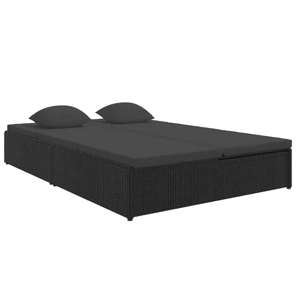 Convertible Sun Bed Sofa PE Rattan Outdoor Lounge Chair Adjustable Size