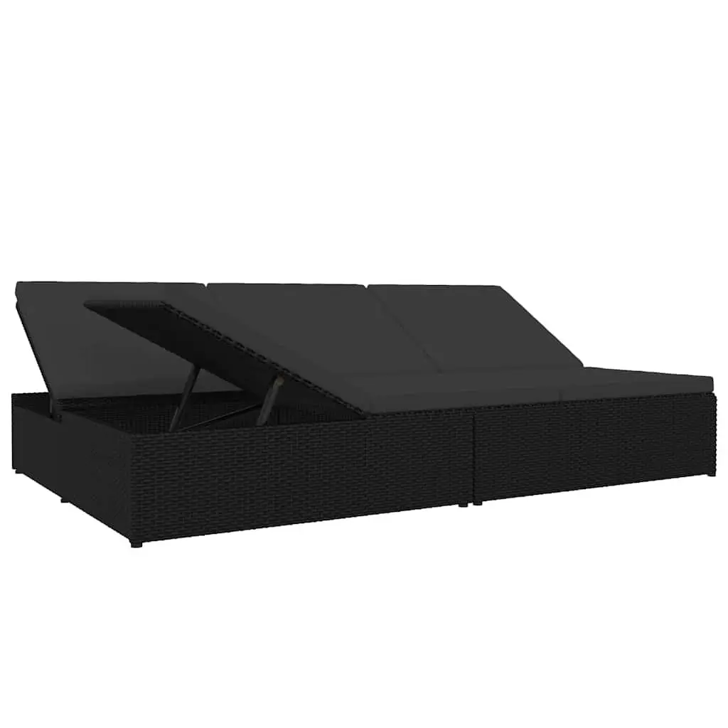 Convertible Sun Bed Sofa PE Rattan Outdoor Lounge Chair Adjustable Size
