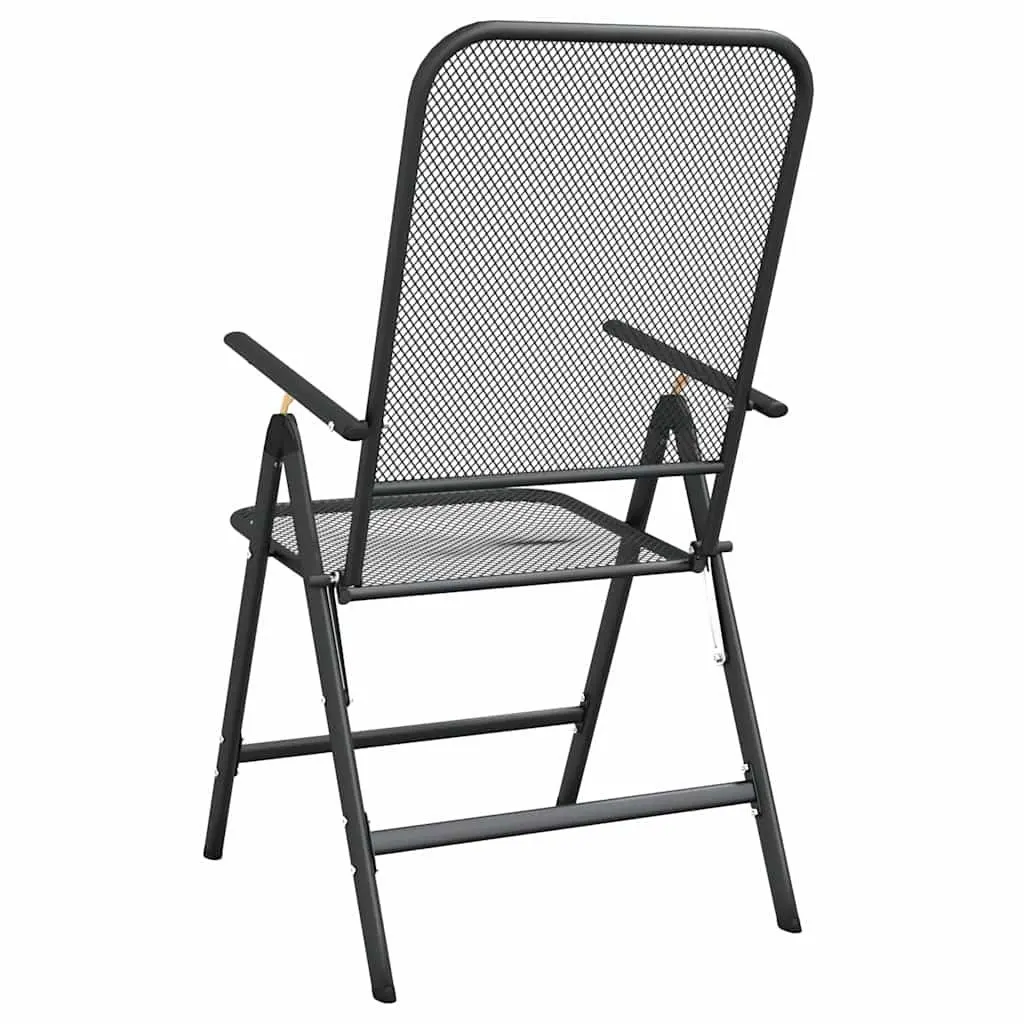 Folding Garden Chairs Adjustable Backrest 2 Pcs Anthracite